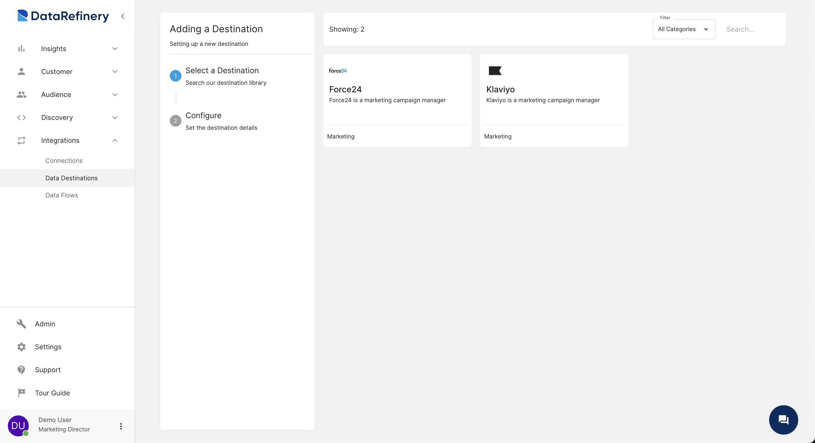 Data Destination Section